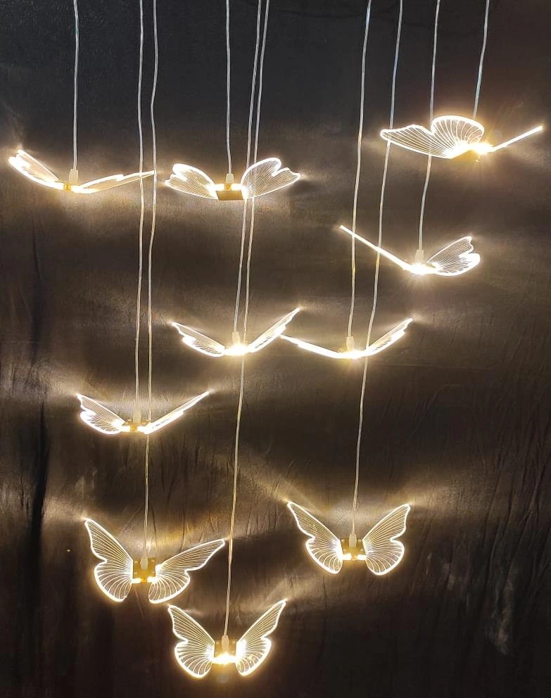 Acrylic Butterfly with LED Set of 10